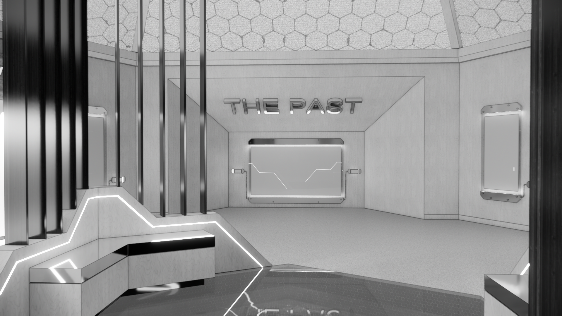 The past vr space white model for the Museum of Diversity